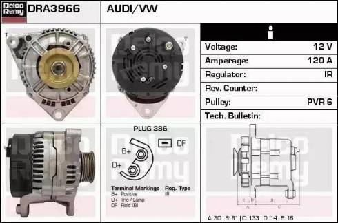 Remy DRA3966 - Генератор avtokuzovplus.com.ua