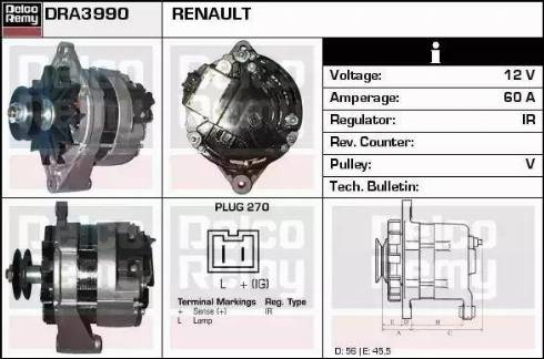 Remy DRA3990 - Генератор avtokuzovplus.com.ua