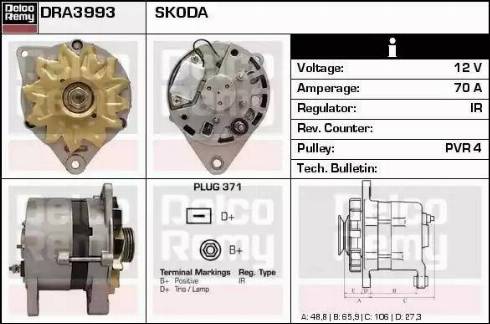 Remy DRA3993 - Генератор autocars.com.ua