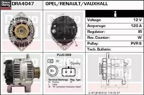 Remy DRA4047 - Генератор avtokuzovplus.com.ua