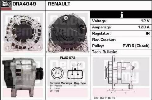 Remy DRA4049 - Генератор avtokuzovplus.com.ua