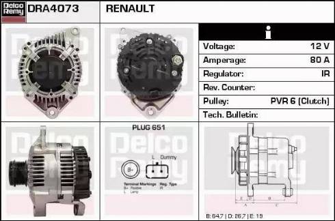 Remy DRA4073 - Генератор autocars.com.ua