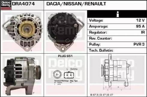 Remy DRA4074 - Генератор autocars.com.ua