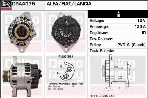 Remy DRA4075 - Генератор autocars.com.ua