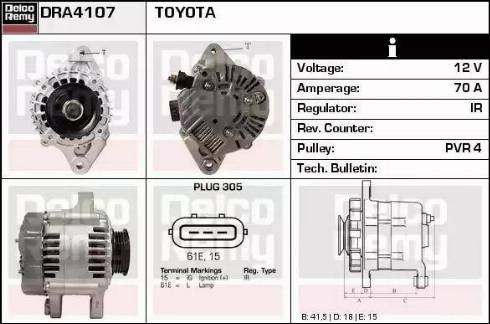 Remy DRA4107 - Генератор autocars.com.ua