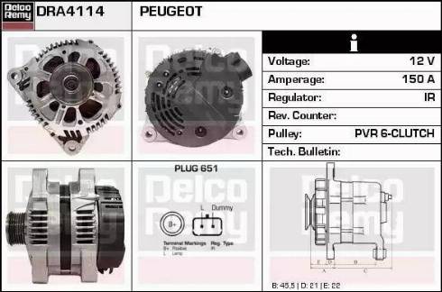 Remy DRA4114 - Генератор autocars.com.ua