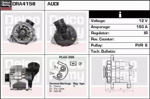 Remy DRA4158 - Генератор autocars.com.ua