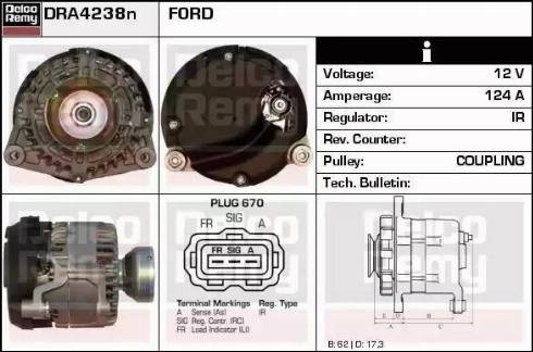 Remy DRA4238N - Генератор autocars.com.ua