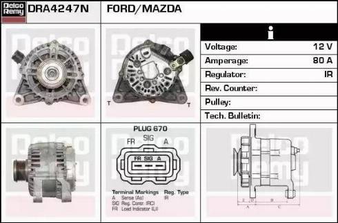 Remy DRA4247N - Генератор autocars.com.ua