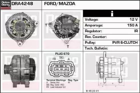 Remy DRA4248 - Генератор autocars.com.ua