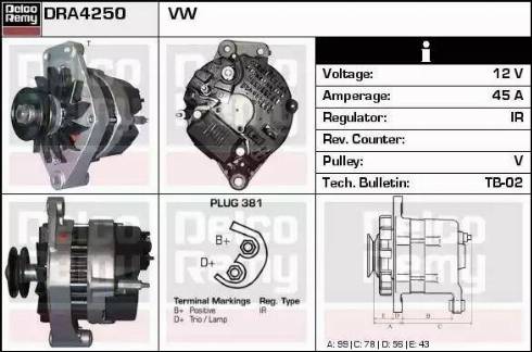 Remy DRA4250 - Генератор autocars.com.ua