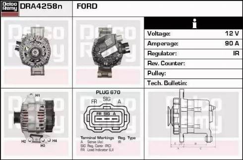 Remy DRA4258N - Генератор autocars.com.ua