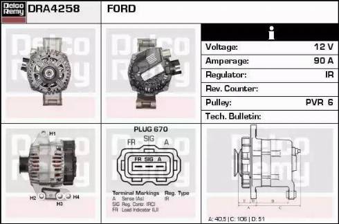 Remy DRA4258 - Генератор autocars.com.ua