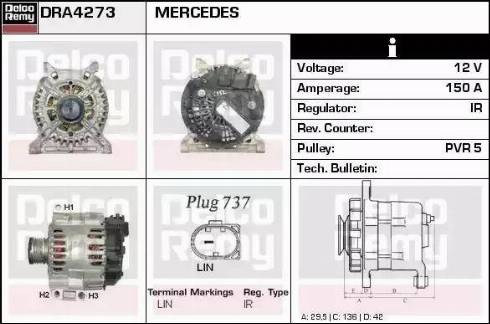 Remy DRA4273 - Генератор avtokuzovplus.com.ua