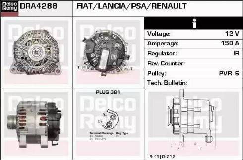 Remy DRA4288 - Генератор autocars.com.ua