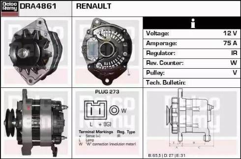 Remy DRA4861 - Генератор autocars.com.ua