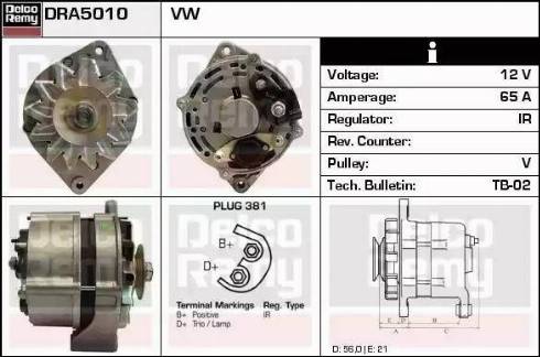 Remy DRA5010 - Генератор autocars.com.ua