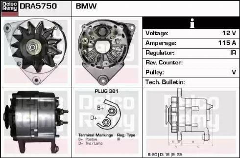 Remy DRA5750 - Генератор autocars.com.ua