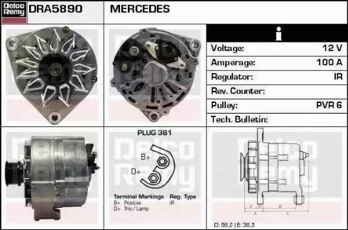 Remy DRA5890 - Генератор autocars.com.ua