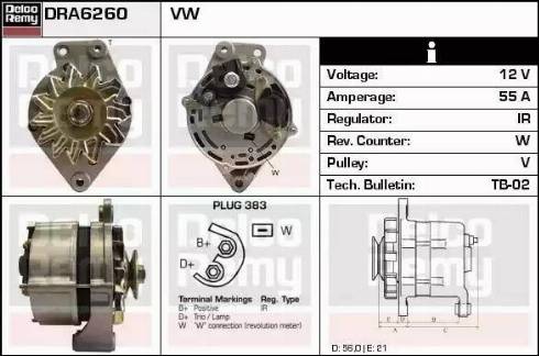 Remy DRA6260 - Генератор autocars.com.ua