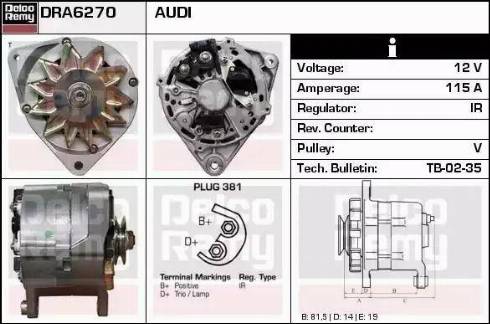 Remy DRA6270 - Генератор autocars.com.ua