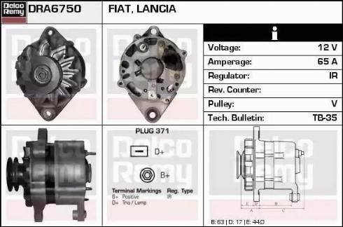 Remy DRA6750 - Генератор autocars.com.ua