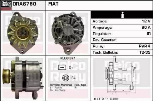 Remy DRA6780 - Генератор autocars.com.ua