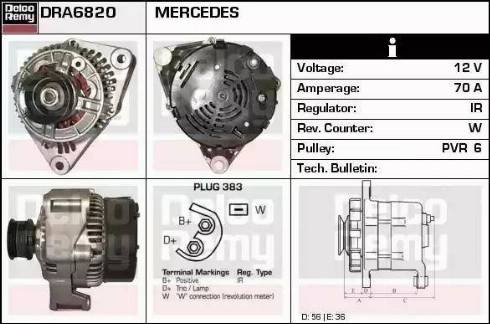 Remy DRA6820 - Генератор autocars.com.ua