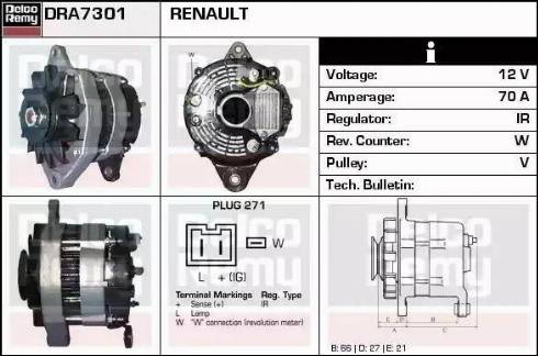 Remy DRA7301 - Генератор avtokuzovplus.com.ua