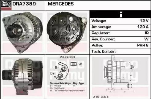 Remy DRA7380 - Генератор autocars.com.ua