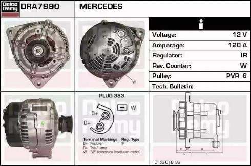 Remy DRA7990 - Генератор autocars.com.ua