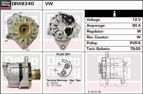 Remy DRA8340 - Генератор autocars.com.ua