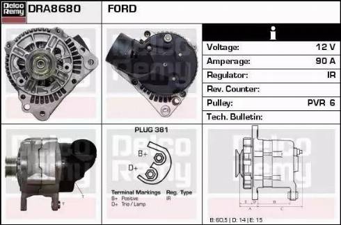 Remy DRA8680 - Генератор autocars.com.ua