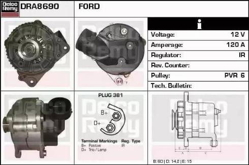 Remy DRA8690 - Генератор autocars.com.ua