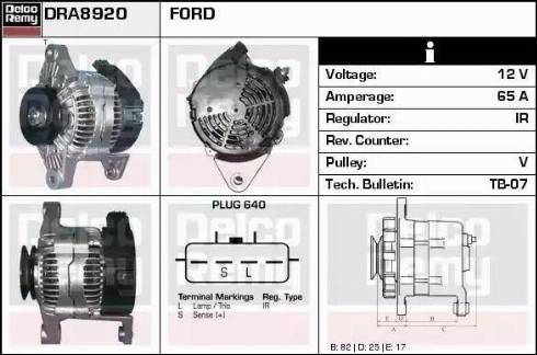 Remy DRA8920 - Генератор autocars.com.ua