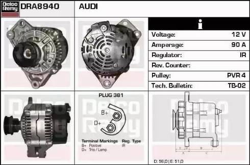 Remy DRA8940 - Генератор autocars.com.ua