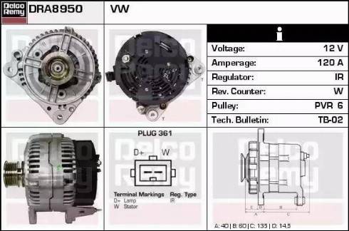 Remy DRA8950 - Генератор avtokuzovplus.com.ua