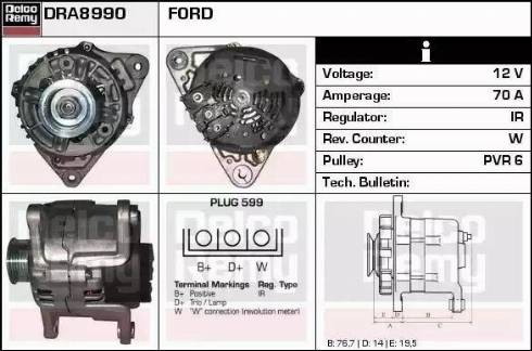 Remy DRA8990 - Генератор autocars.com.ua