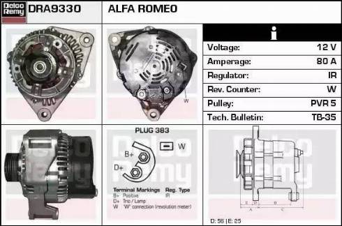 Remy DRA9330 - Генератор autocars.com.ua