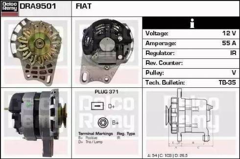 Remy DRA9501 - Генератор autocars.com.ua