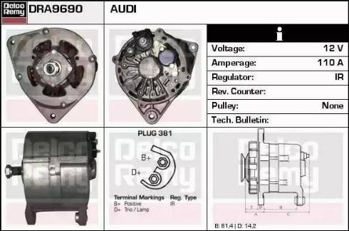 Remy DRA9690 - Генератор autocars.com.ua