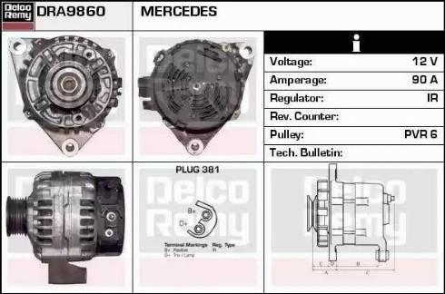 Remy DRA9860 - Генератор autocars.com.ua