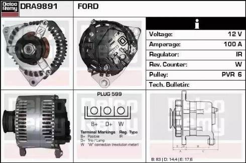 Remy DRA9891 - Генератор autocars.com.ua