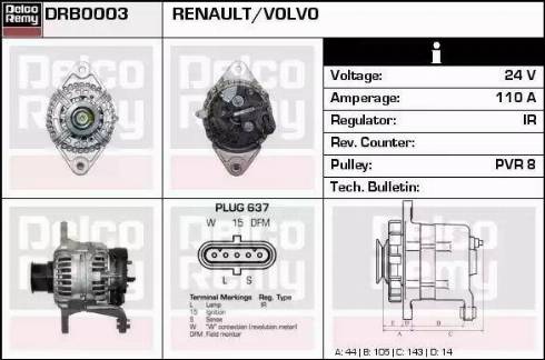 Remy DRB0003 - Генератор avtokuzovplus.com.ua