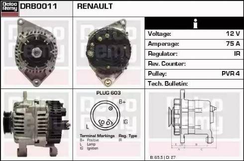 Remy DRB0011 - Генератор autocars.com.ua