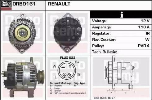 Remy DRB0161 - Генератор autocars.com.ua