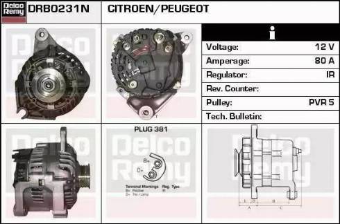 Remy DRB0231 - Генератор autocars.com.ua