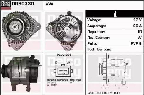 Remy DRB0330 - Генератор autocars.com.ua