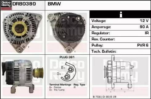 Remy DRB0380 - Генератор autocars.com.ua