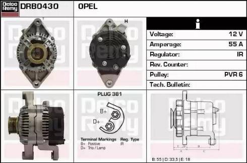 Remy DRB0430 - Генератор autocars.com.ua